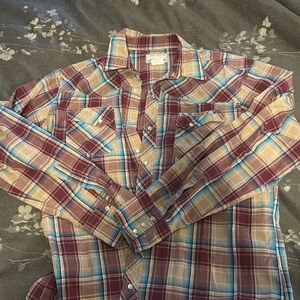 Men’s pearl snap flannel shirt